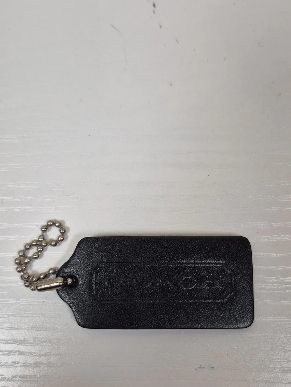 Vintage Coach Black Leather Hangtag